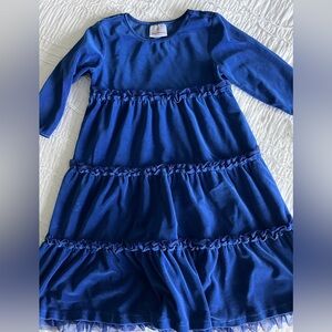 Hanna Andersson Blue Ruffled Girls Dress